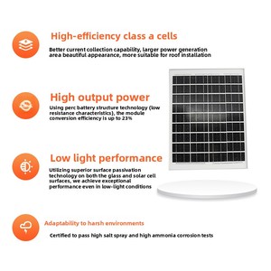 Hiệu quả cao 20 Wát polysilicon Kính năng lượng mặt trời bảng điều khiển thế hệ 18V năng lượng mặt trời sạc Bảng điều khiển cho ngoài trời - Product Image 5