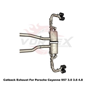 Vortex Lightweight Sandblasted Titanium Full System With Vacuum Valve For Porsche Cayenne 957 3.0 3.6 4.8 - Product Image 5