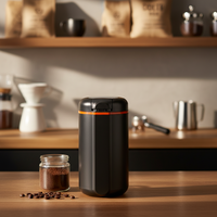 Moulin à café électrique portable élégant et compact à une touche avec verrou de sécurité – Outil de cuisine domestique