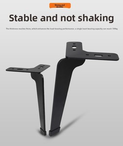 Kaki Furnitur Baja Hitam Matte Modern |   Penyangga Minimalis untuk Sofa, Meja <span class=keywords><strong>TV</strong></span> & Lemari Kamar Mandi |   Perlengkapan <span class=keywords><strong>DIY</strong></span> Mewah Sederhana - Product Image 4