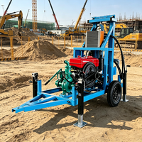 MIKTON MKD-150 Max. 180m Foreuse mobile diesel sur roues pour puits d'eau, hydraulique, certifiée CE, avec pompe et moteur pour forage