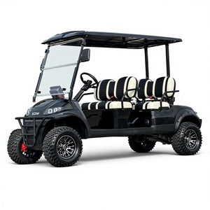 Compre un Carro de Golf Eléctrico de Diseño Nuevo y de Calidad, 6 Plazas, Color Negro, con Techo y Neumáticos Todoterreno, Listo para Exportar - Product Image 1