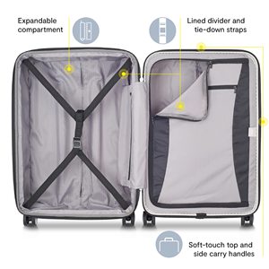 Ensemble de 3 valises extensibles avec roulettes pivotantes, noir (21/25/29) - Product Image 3