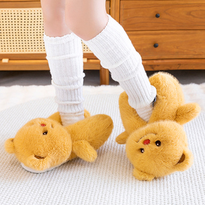Teddybär-Hausschuhe Plüsch Verdickte Baumwolle Warm Lager Flauschige Anbieter-Baumwollpantoffeln Warme Schuhe Baumwoll-Hausschuhe - Product Image 3