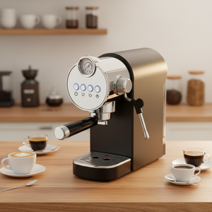 Machine à café expresso 15 bars, fabrication directe d'usine, boîtier en acier inoxydable, commande à 4 touches, accessoires complets, vente en gros - Product Image 1