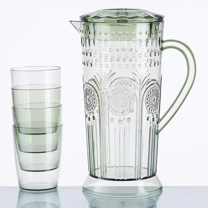 Jarra de plástico PS de gran <span class=keywords><strong>capacidad</strong></span> de lujo de 2500ML para beber, tetera, tetera, juego de jarra de agua con una <span class=keywords><strong>olla</strong></span>, cuatro tazas - Product Image 1