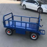 Utilisation agricole chariot à plate-forme électrique très utilisé chariot à plate-forme de chariot à cargaison à plat dans le jardin de la ferme d'entrepôt