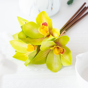 Haiyi - Ramo de Orquídeas Cymbidium Impresas en 3D, Flores de Seda para Decoración de Bodas y Hogar, 10 cm-30 cm - Product Image 4