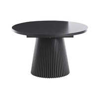 Table à manger extensible en MDF noir, vente en gros d'usine, 120/160 cm, 6-8 places, pour maison, hôtel, appartement