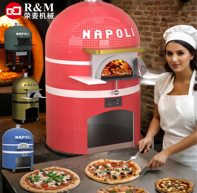 Stone Hearth BBQ Brick Tile Gas and Wood Fire Fired Outdoor Trailer Dual Fuel Round Electric 450 500 c 500c Pizza Oven in Foshan
