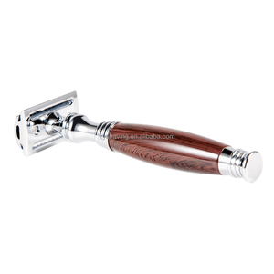 Afeitadora Húmeda ZY, la Más Vendida, Maquinilla <span class=keywords><strong>de</strong></span> <span class=keywords><strong>Afeitar</strong></span> <span class=keywords><strong>de</strong></span> Doble Filo, Maquinilla <span class=keywords><strong>de</strong></span> <span class=keywords><strong>Afeitar</strong></span> Manual Vintage <span class=keywords><strong>de</strong></span> Estilo Antiguo para Hombres, Acabado con Efecto Madera - Product Image 4