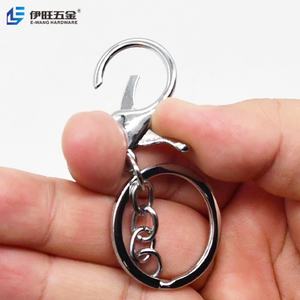YIWANG Wholesale Metal Keychains Lobster Clasp <b>Key</b> Chain Rings Pendant DIY Jewelry Making Accessories Gift Three-piece Keychain - Product Image 4