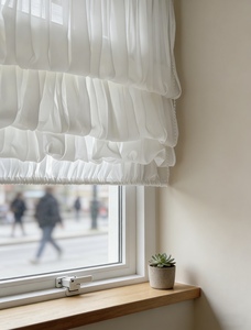 Französische Mehrschichtige Rüschen-Raffrollos Maßgefertigt mit Mehrfachem Stoffauswahl für Kleine Fenster zur Heimdekoration - Product Image 2