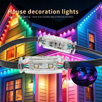 Luces Navideñas Inteligentes RGB, Iluminación para Aleros de Casa, Luces LED Permanentes para Exteriores, Resistentes al Agua, con Control Remoto, IP67