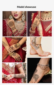 Adesivi/Tatuaggi Mandala Indiani Religiosi Neri per Sposa con Pizzo Hanna all'Ingrosso, Trasferibili ad Acqua - Product Image 3