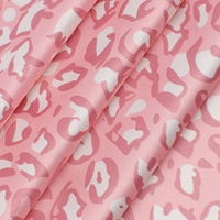 Tissu de satin américain imprimé léopard, 92g, tissu élastique mat pour vêtements de nuit