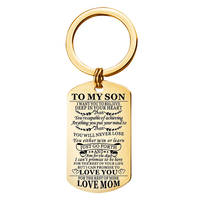 Vente en gros logo personnalisé porte-clés en acier inoxydable mon fils cadeau de fête des pères et des mères amour maman papa mousqueton et porte-clés promotionnels