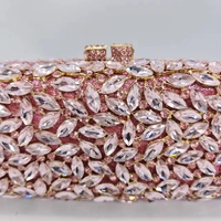 Großhandel Fabrik Luxus langkettige Cross body Kristall Strass Party Clutch Rechteck Form Frauen Abend tasche