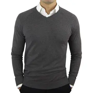 V-hals Trui Mannen Herfst En Winter Nieuwe All-Match Sub-Lange Mouwen Dieptepunt Heren Pullover trui