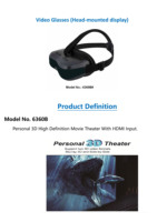 Kacamata Video 2D 3D Portabel HD Kacamata 3D Home Cinema Headmount Helmet Display untuk DVD, Konsol Game, FPV, Drone