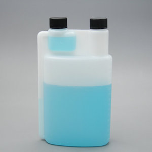 Botellas dispensadoras de cuello doble de color natural HDPE de 32oz a prueba de fugas con tapa resistente a niños - Product Image 3