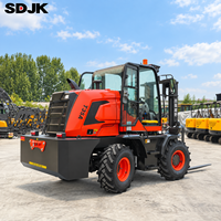 Chariot élévateur tout-terrain diesel SDJK populaire de 3 tonnes et 3,5 tonnes, 4x4, pour terrains accidentés, utilisation sur routes boueuses