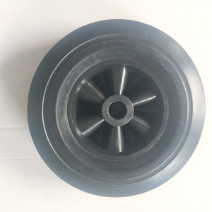 Rueda de caucho sólido de 10 pulgadas, capacidad de carga de 200 kg, banda de rodadura firme, color gris, para carretillas de mano - Product Image 2
