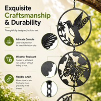 Adorno Decorativo de Pared para Jardín, de Metal, con Diseño de Pájaro, Mariposa o Libélula, Cortado con Láser, Personalizado, Arte en Hierro para Colgar