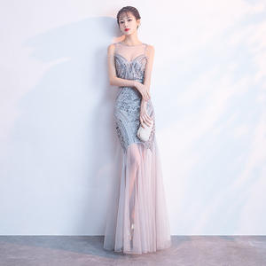2019 बागे डे भोज सेक्विन Beading शाम कपड़े मरमेड लांग औपचारिक प्रोम पार्टी पोशाक नई शैली - Product Image 1