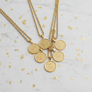 Collier QIUHAN OEM/ODM vintage en acier inoxydable avec pendentif signe astrologique 12 constellations, étanche et plaqué or en relief - Product Image 3