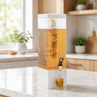 Premium 3 Gallon Acryl dranken dispenser, transparante drankenhouder met infuuscompartiment voor restaurants