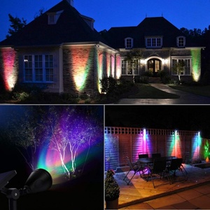 4 projecteurs solaires LED RGB à changement de couleur automatique, étanches, pour jardin, extérieur, paysage - Product Image 6