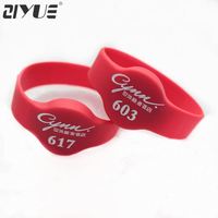 Bracelet électronique RFID en silicone pour casiers de piscine, étanche, compatible avec les fréquences 13,56 MHz et 125 kHz, modèle ISO