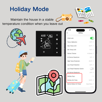 Termostato Inteligente Wifi para Calefacción Eléctrica de Apartamentos y Hogares, Termostato de Habitación con Botones Táctiles para Temperatura por Suelo Radiante, Termostato de 16A