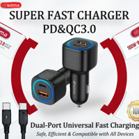 Chargeur PD 68W le plus vendu, chargeur rapide USB-C, chargeur de voiture type C pour iPhone Samsung OnePlus