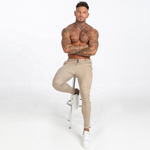 Pantalones a cuadros de color caqui para hombre, pantalón <span class=keywords><strong>Chino</strong></span>, superelástico, gris - Product Image 5