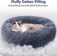 Lit de luxe en peluche toutes saisons pour animaux de compagnie coussin rond doux pour chien pour petits chats tapis de lit amovible pour canapé de chenil