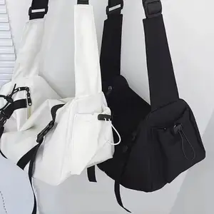2024 meilleure vente cool style unisexe polyester sport solide léger simple gym voyage mode bandoulière unique sac à bandoulière