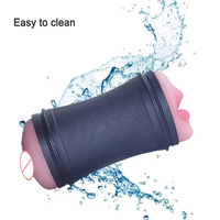 Tragbare 2-in-1 Taschenmuscheln für Männer Realistische Taschenmuscheln Masturbator Einfach zu Reinigen