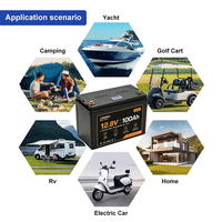 RV Marine Camper 12.8V 50Ah LiFePO4 Deep Cycle Batterij Bluetooth BMS 6000 Cycli Graad A 640Wh