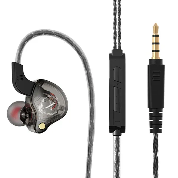 X2 Super Sound Quality HIFI Heavy Bass Dynamic Hybrid Dual Driver Wired in Ear Musicians Earphones with Mic Tangle-Free Cable