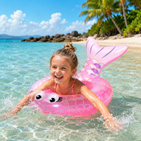 Umweltfreundlicher Rosa Niedlicher PVC-Schwimmring im Fischschwanz-Stil Langlebiger Outdoor-Strand-Schwimmring für Erwachsene und Kinder