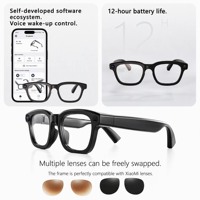 Lunettes intelligentes AI portables sans fil avec commande vocale, étanches IPX4, double caméra, commande tactile, pour les appels vidéo