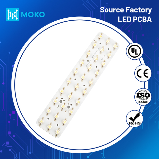 Custom LED PCBA Assembly Manufacturing Service for Flood Light Wide Voltage SMD 5730 Square Rectangle Aluminum MCPCB Module