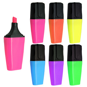 Marqueur surligneur scolaire à encre fluorescente de petite taille pour enfants, pointe oblique en plastique, cadeau en vrac - Product Image 1