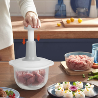 Picadora de Verduras Manual Gloway con Recipiente Grande de 1.5L, Picadora de Carne, Frutas y Hierbas, Ajo, Cebolla, Prensa Manual