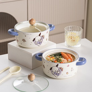 Tazón de cerámica de doble asa con diseño de perro <span class=keywords><strong>Pacha</strong></span> de dibujos animados, tapa, de alta gama, gran capacidad, apto para microondas, estilo lindo, para <span class=keywords><strong>el</strong></span> hogar - Product Image 2