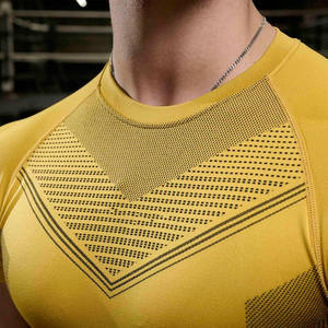 メンズフィットネススポーツTシャツカスタムロゴクイックドライカジュアル高弾性トレーニングアクティブウェア筋肉タイトフィット夏XXL - Product Image 2