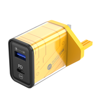 Adaptor suplai PD USB dua Port pengisian daya Cepat 20W Multi-Port tipe-c pengisian daya Cepat 5V3A untuk ponsel grosir EU UK US