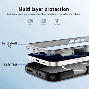 3 en 1 Rugged <span class=keywords><strong>Amour</strong></span> Hide Metal Lens Stand <span class=keywords><strong>Fine</strong></span> Circle Magnetic Phone Case para iPhone 17 Pro Max 12 13 14 15 16 Plus Air - Product Image 6